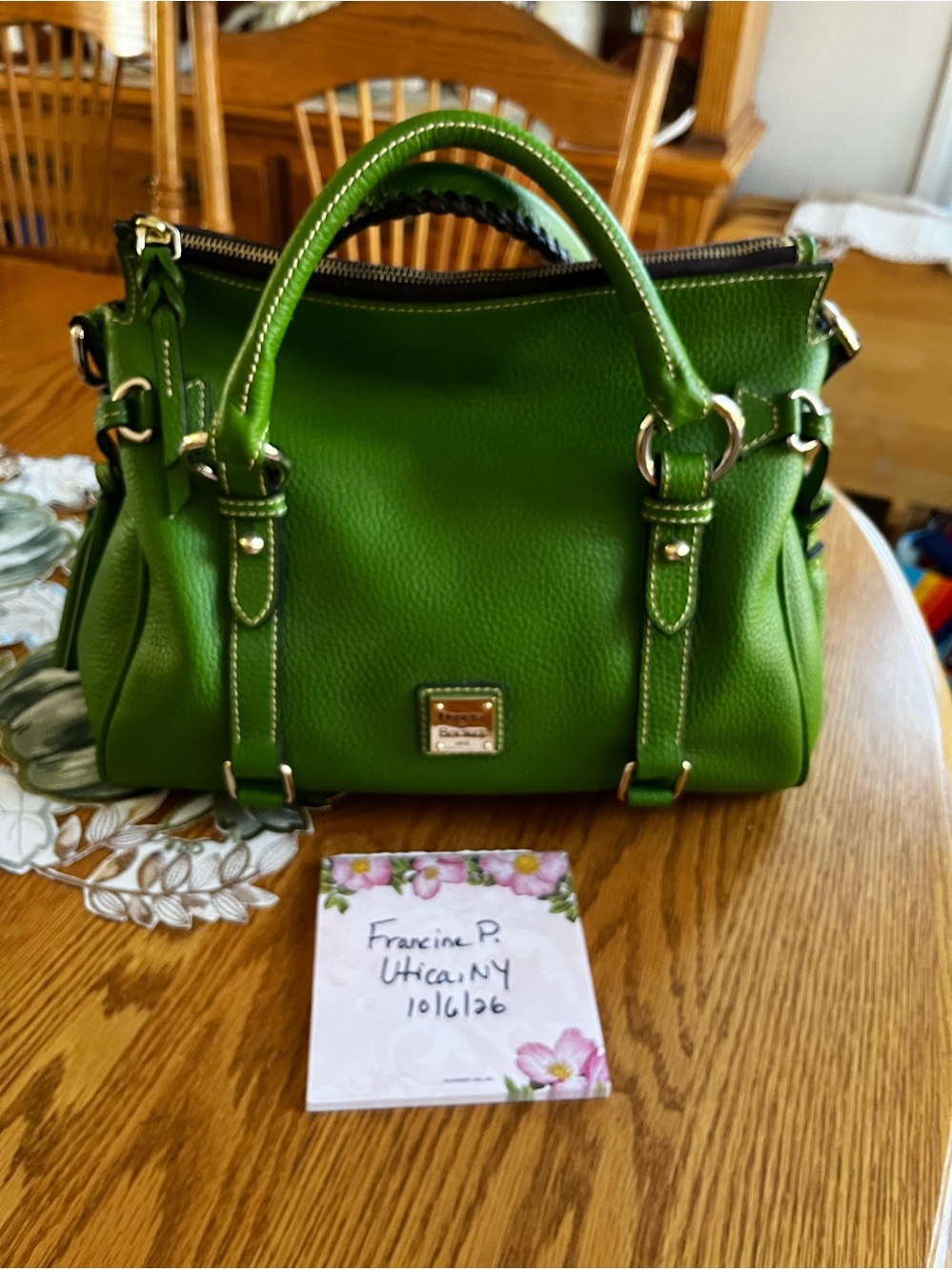 Rare! Dooney & Bourke Samba Small Satchel Grass Green